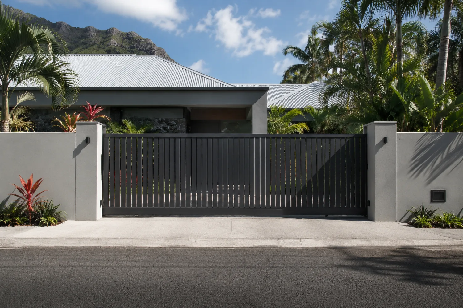 Nouveau portail aluminium après intervention d'Aluric OI