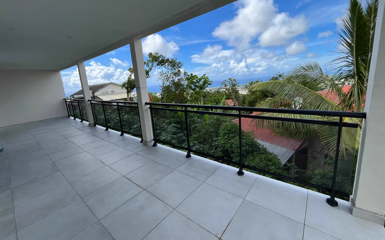 Garde-corps aluminium et verre sur une terrasse avec vue mer