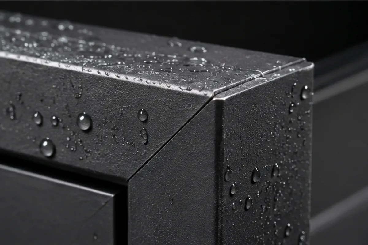 Détail d'un profilé aluminium thermolaqué anthracite
